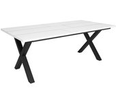 Mesa de comedor - 10 comensales - robusta y estable gracias a su estructura y patas macizas - blanco - estilo industrial