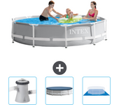 Paquete de piscina - intex - alrededor - 305x305x76 cm + accesorios cb76