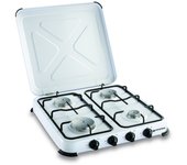 Placa de gas portátil 4 fuegos kemper- 4650 w - lacada en blanco