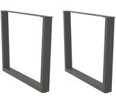 Maison exclusive - patas para mesa de comedor en forma de v (2 unidades), antracita, 100 x (72-73,3) cm, acero