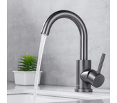 Grifo lavabo gun metal, grifo de baño, mezclador monomando - lomazoo chloé