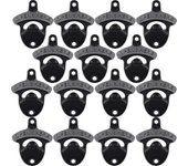 15 abridores de tapas de botellas de cerveza, abridores de tapas de rosca de acero inoxidable montados en la pared, fácil instalación en escritorio,
