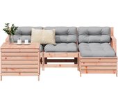 Juego de sofás de jardín 5 piezas | juego de muebles de jardín | conjunto de comedor jardín madera maciza de abeto douglas cfw51174