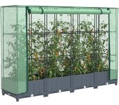 Maison exclusive - arriate con cubierta invernadero aspecto ratán 160x40x123 cm