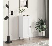 Aparador | aparador de comedor | armario de cocina de madera contrachapada blanco brillante 34,5x34x90 cm cfw55453