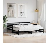 Maison exclusive - sofá cama nido madera maciza de pino negro 90x200 cm