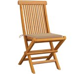 Sillas de jardín 4 uds con cojines beige madera de teca