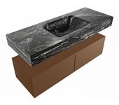 Mondiaz alan-dlux 120cm mueble de baño rust 2 cajones. con lavabo cloud centro 1 orificio color lava
