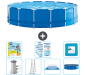 Paquete de piscina - intex - alrededor - 457x457x122 cm + accesorios cb48