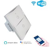 Interruptor inteligente wi-fi de 2 botones google home / alexa / tyua app