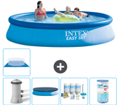 Paquete de piscina - intex - alrededor - 396x396x84 cm + accesorios a1076