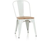 Silla vantaggio comfort w metallic blanco / asiento madera genuina claro hjh office