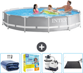 Paquete de piscina - intex - alrededor - 366x366x76 cm + accesorios cb69