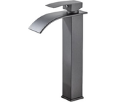Grifo de lavabo cascada gris, mezclador de lavabo con caño alto de 232 mm, grifo cascada gris g 3/8