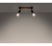 Plafón shad 2 negro led con bombilla 3000k - 38x15x14cm sollux