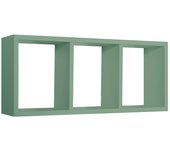 Estante rectangular de pared 3 compartimentos verde azulado mod. tristano
