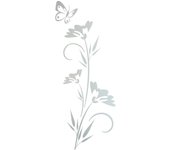Vinilo adhesivo decorativo esmerilado - flor mariposa