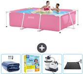 Paquete de piscina - intex - rectángulo - 220x150x60 cm + accesorios cb69