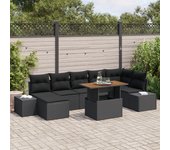 Conjunto de sofá de jardín vidaxl conjunto de 8 negro