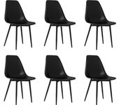 Pack 6 uds sillas de comedor | silla de cocina negras pp cfw55347