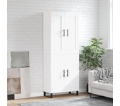 Aparador alto | aparador de comedor | armario de cocina madera contrachapada blanco 69,5x34x180 cm cfw54208