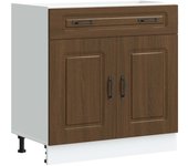 Mueble bajo de cocina | armario de cocina kalmar madera ingeniería de roble marrón cfw168975