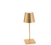 Lámpara de mesa led poldina pro mini gold leaf recargable y regulable con batería de hasta 12 horas