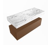 Mondiaz alan-dlux 110cm mueble de baño rust 1 cajón. con lavabo cloud derecho 1 orificio color glace