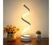 Moderna lámpara de mesa en espiral, lámparas de mesa regulables para mesillas de noche, lámpara de escritorio led de 17w, 3 temperaturas de color