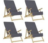 Toallas de playa 4 uds tela gris antracita 400 g/m2 60x135 cm