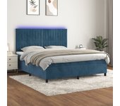 Somier de láminas y led azul oscuro 180x200 cm