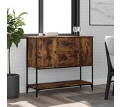 Aparador | aparador de comedor | armario de cocina de madera de ingeniería roble ahumado 100x36x85 cm cfw31077