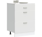 Mueble bajo de cocina | armario de cocina de madera de ingeniería blanco cfw10673