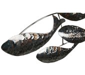 Espejo de pared home esprit plateado metal peces 70 x 10 x 110 cm