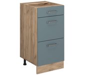 Vicco mueble bajo de cocina r-line, gris azulado, 40 cm con cajones, sin encimera