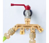 Divisor de manguera de 4 vías de latón para jardín, adaptador de manguera, válvula de bola, conector de válvula de gri