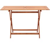 Mesa de jardín plegable 120x70x75 cm madera maciza de eucalipto