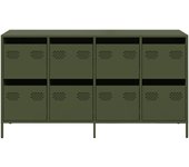 Aparador | aparador de comedor | armario de cocina de acero laminado en frío verde oliva 135x39x73,5 cm cfw74264