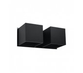 Lampada da parete twin square up & down nera g9 lámpara de pared twin square up & down negro g9