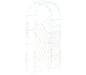Arco de rosas con dos puertas trepadoras decoración de jardín 220x120 cm en metal blanco 10_0003954