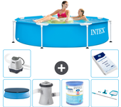 Paquete de piscina - intex - alrededor - 244x244x51 cm + accesorios a1432