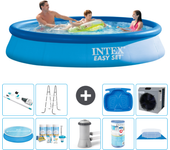 Paquete de piscina - intex - alrededor - 366x366x76 cm + accesorios a661