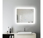Aica espejo de baño led 60 x 50 cm, antivaho, luminosidad regulable