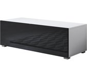 Mueble tv con patas 2 cm | mueble de televisión | mueble de salón | 1 puerta | 100x32x40cm | modelo luke h1 | blanco y negro brillo