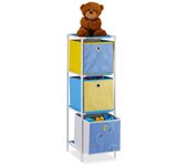 Relaxdays estantería infantil con tres cajas, almacenaje de juguetes, unisex, 89x27,5x30 cm, dinosaurios, multicolor