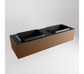 Mondiaz erin 150cm mueble de baño color rust con 1 cajón. con lavabo ridge doble 2 orificios color urban
