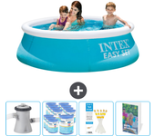 Paquete de piscina - intex - alrededor - 183x183x51 cm + accesorios cb123