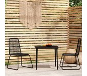 Juego de comedor para jardín 3 piezas，conjunto de comedor de exterior，conjunto de jardín negro cfw355306