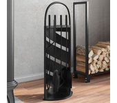 Set de herramientas para chimenea 5 piezas 23x15x66 cm acero