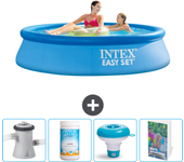 Paquete de piscina - intex - alrededor - 244x244x61 cm + accesorios cb120